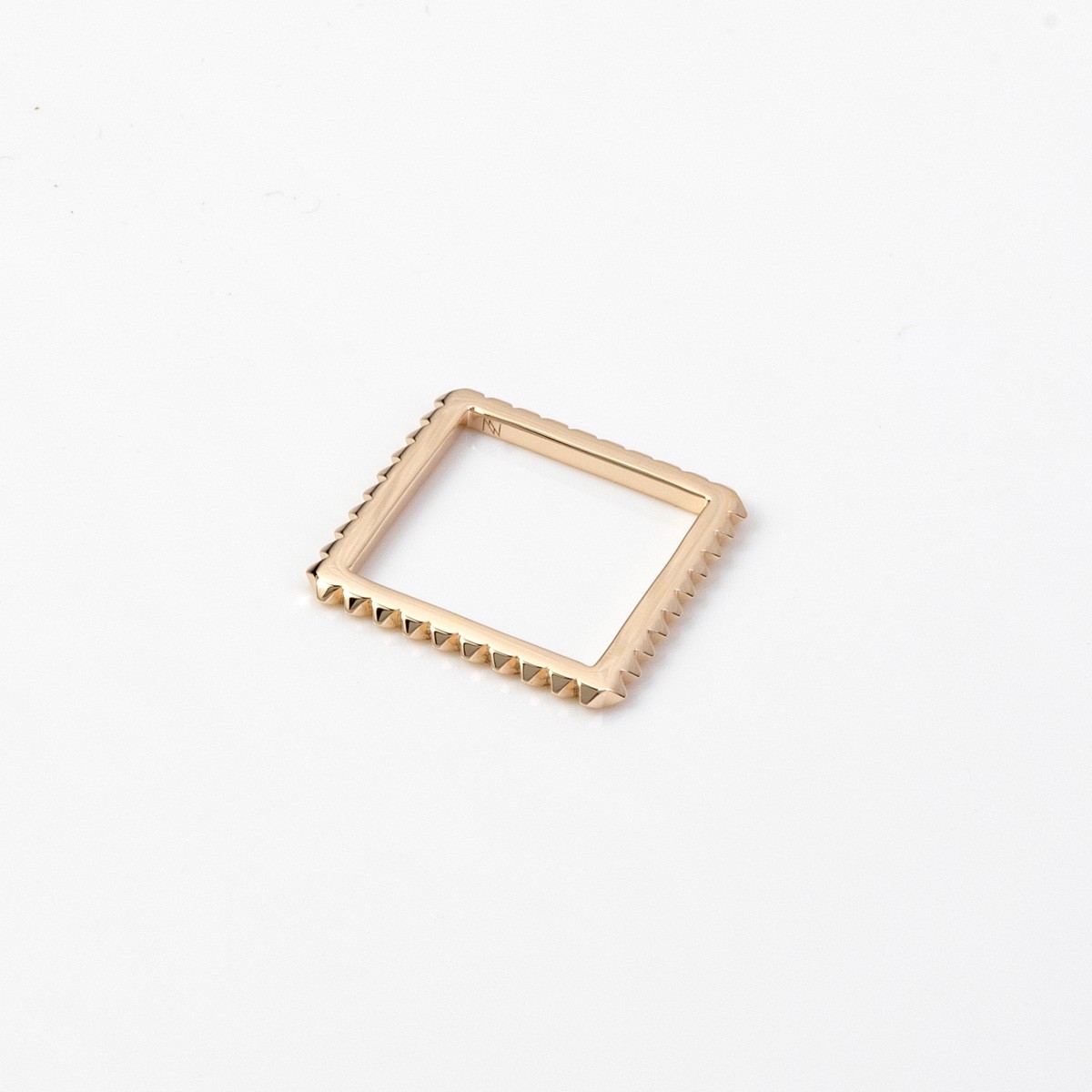 SQUARE STUDS RING【K10 YellowGold】 - ELRINA